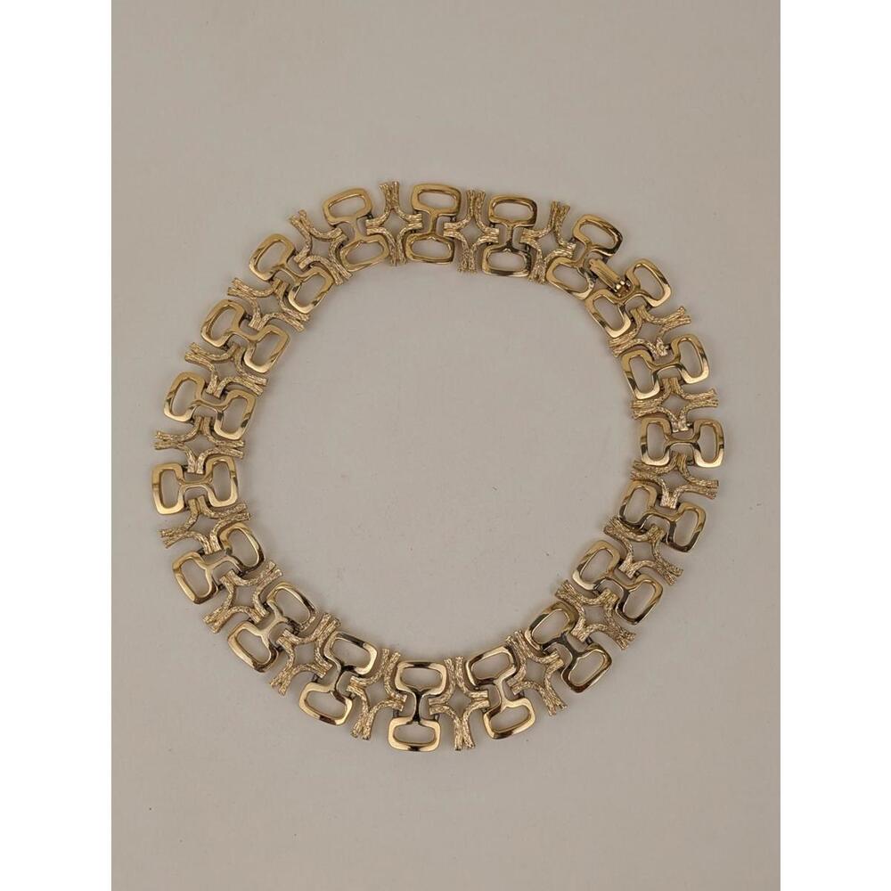 1980's gold overlay geometric necklace